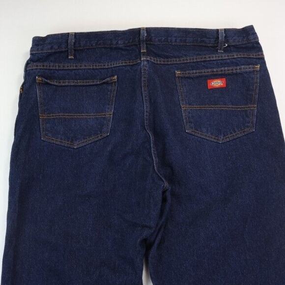 Dickies Jeans Mens 44x30 Blue Denim Straight Dark Wash Workwear - Picture 5 of 8